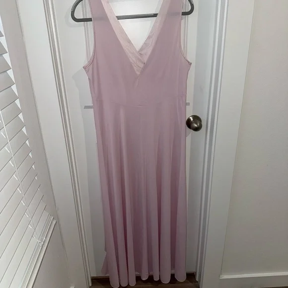 Vintage 1950s Vanity Fair Nightgown Blush Pink Slip Dress Floral Design Flowy - Picture 4 of 7